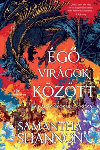 Égő virágok között – Samantha Shannon borító
