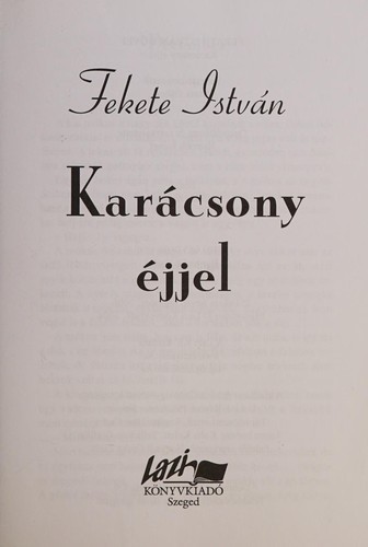 Karácsony éjjel – Fekete István borító