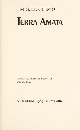 Terra amata – Jean Marie Gustave Le Clezio borító